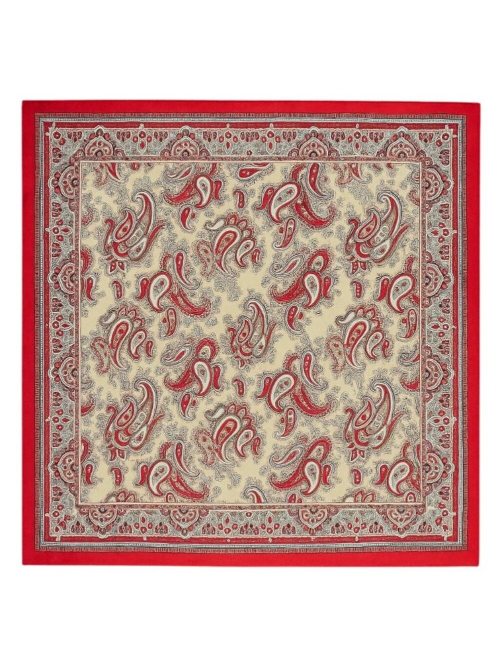 Red Paisley Wild Rag Scarf Satin 34 Inch Western Scarf Cowgirl Bandana Large Squ